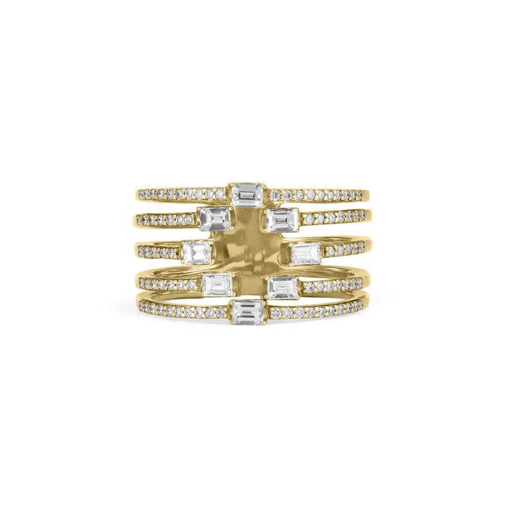 DILARA Yellow Gold Open Claw Diamond Ring