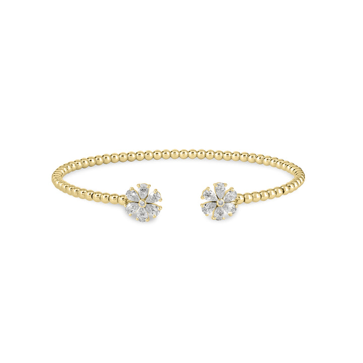 Lucien Yellow Gold Twisted Diamond Bangle