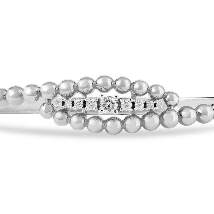 Lucien White Gold Twisted Diamond Bangle