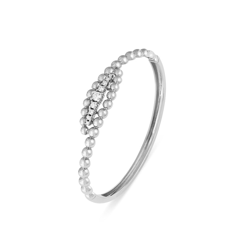 Lucien White Gold Twisted Diamond Bangle