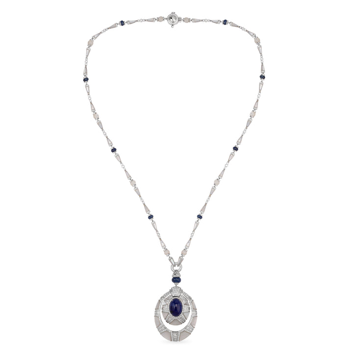 Sapphire &amp; Diamond Pendant Necklace