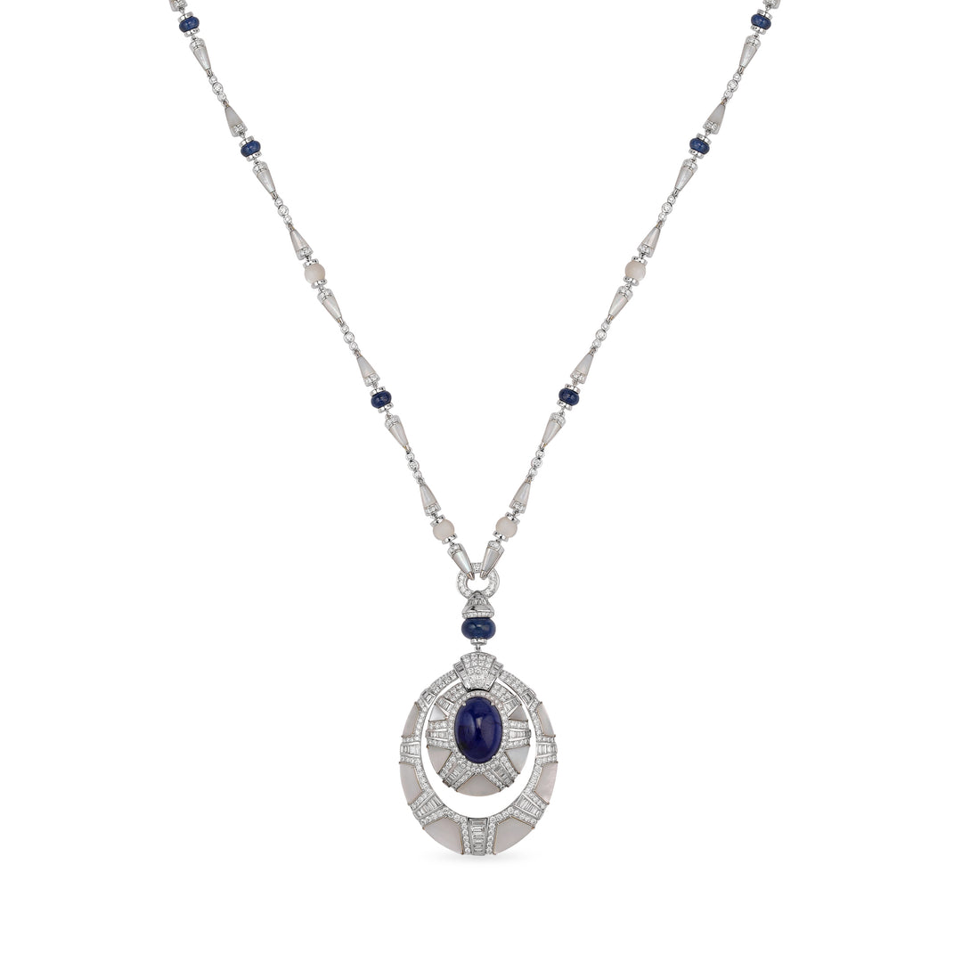 Sapphire & Diamond Pendant Necklace