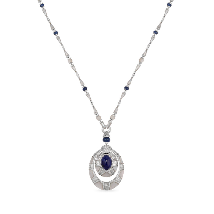 Sapphire &amp; Diamond Pendant Necklace