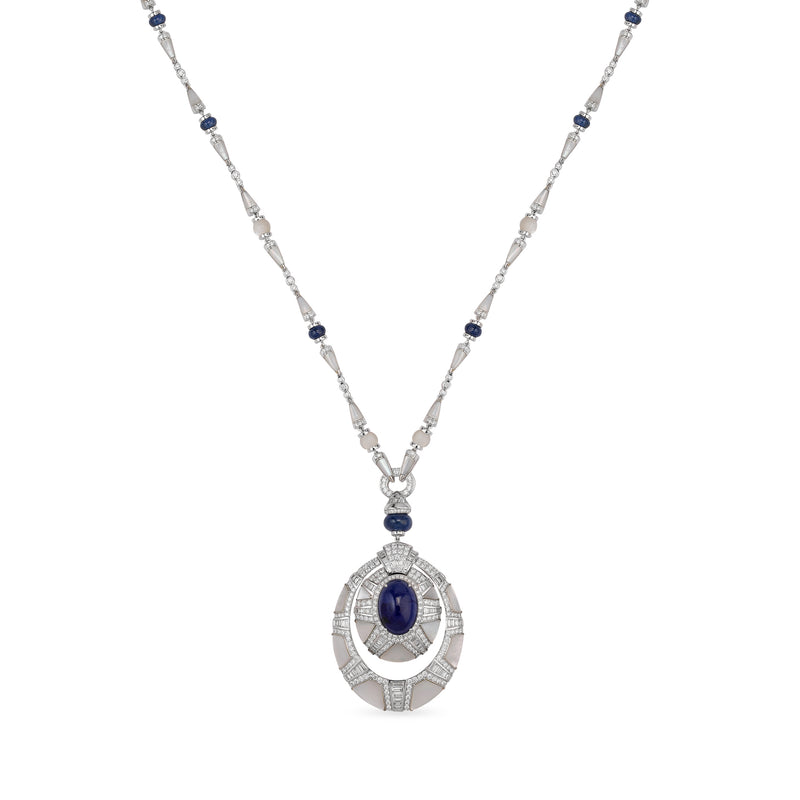 Sapphire & Diamond Pendant Necklace