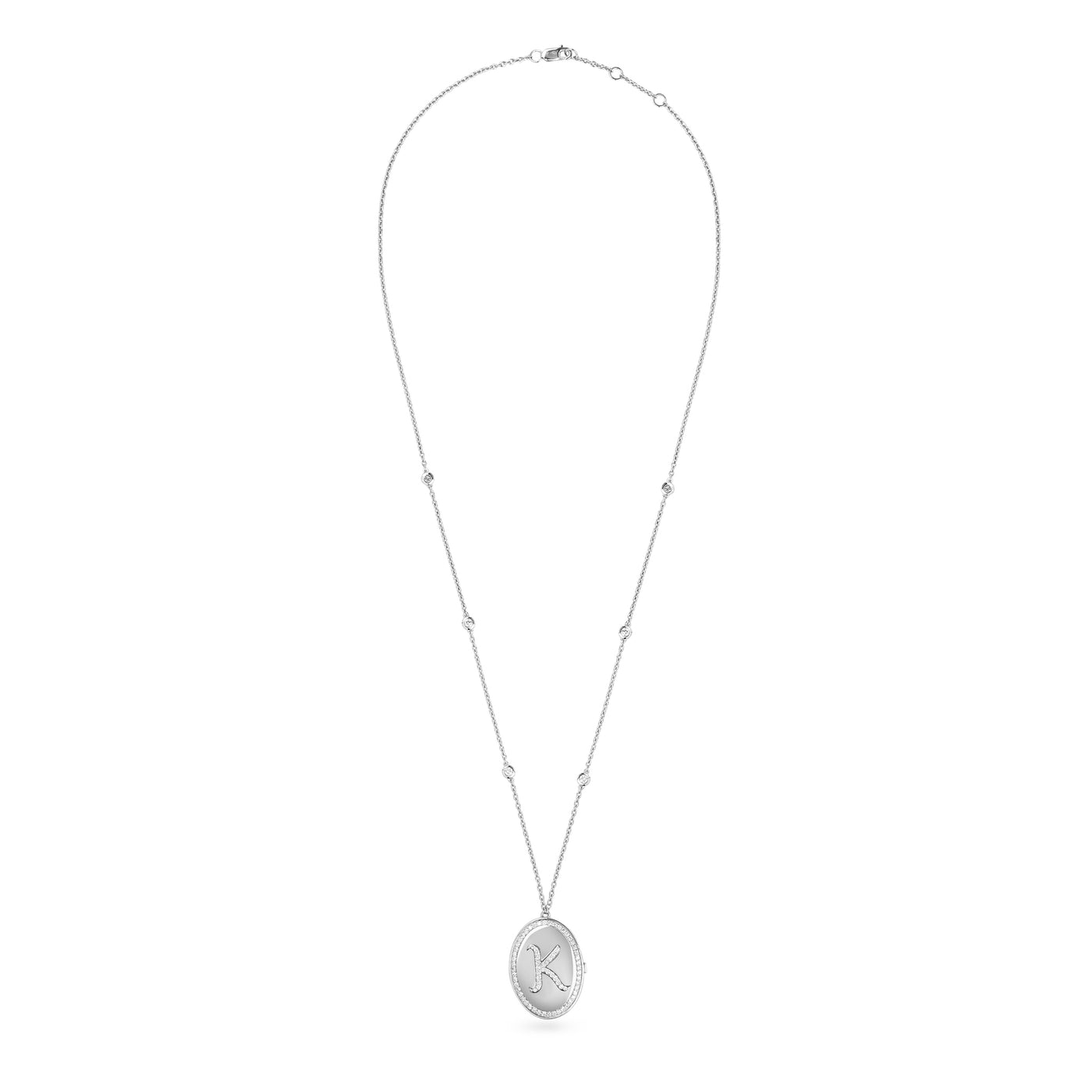 White Gold Diamond Letter Pendant