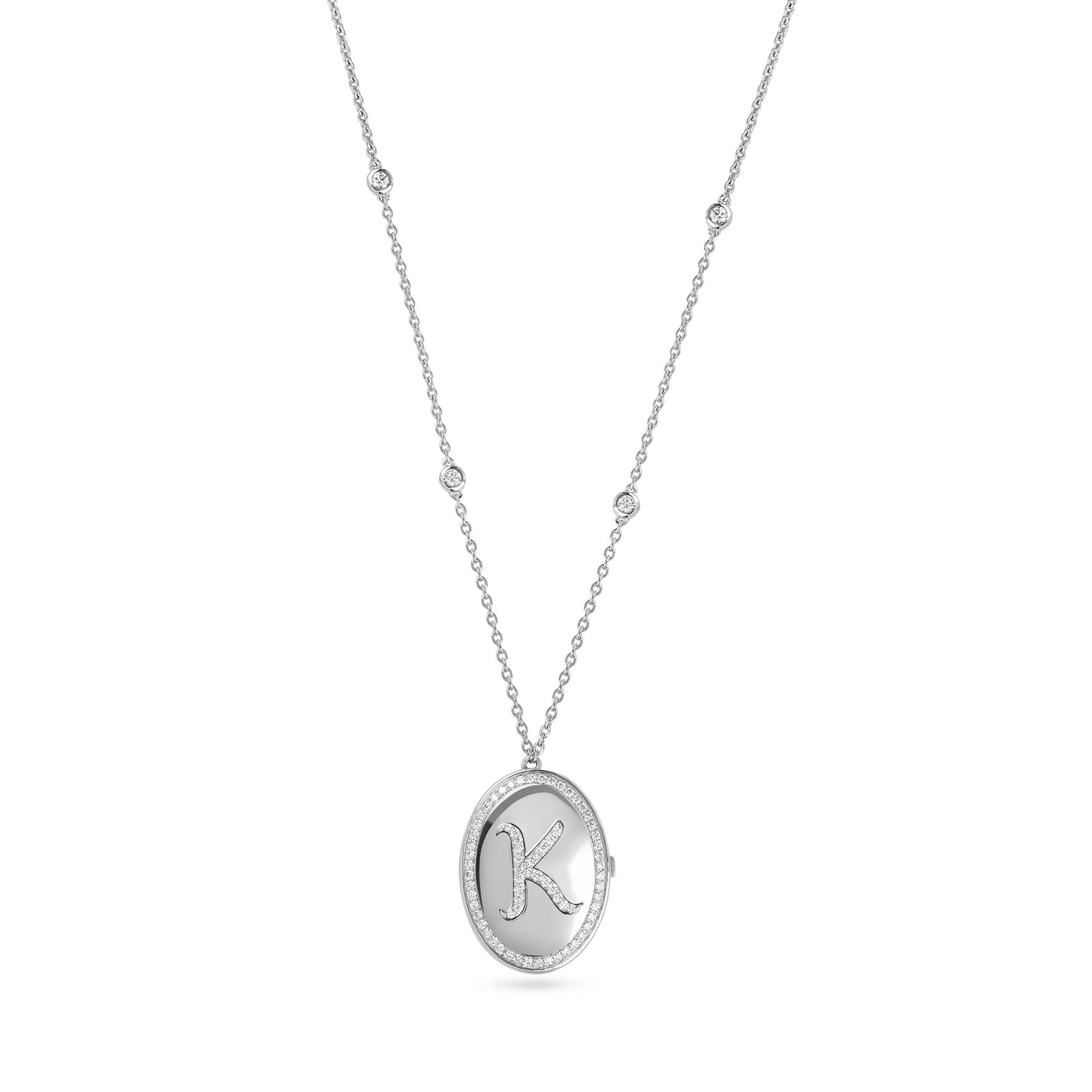 Soit Belle White Gold Diamond Letter Pendant
