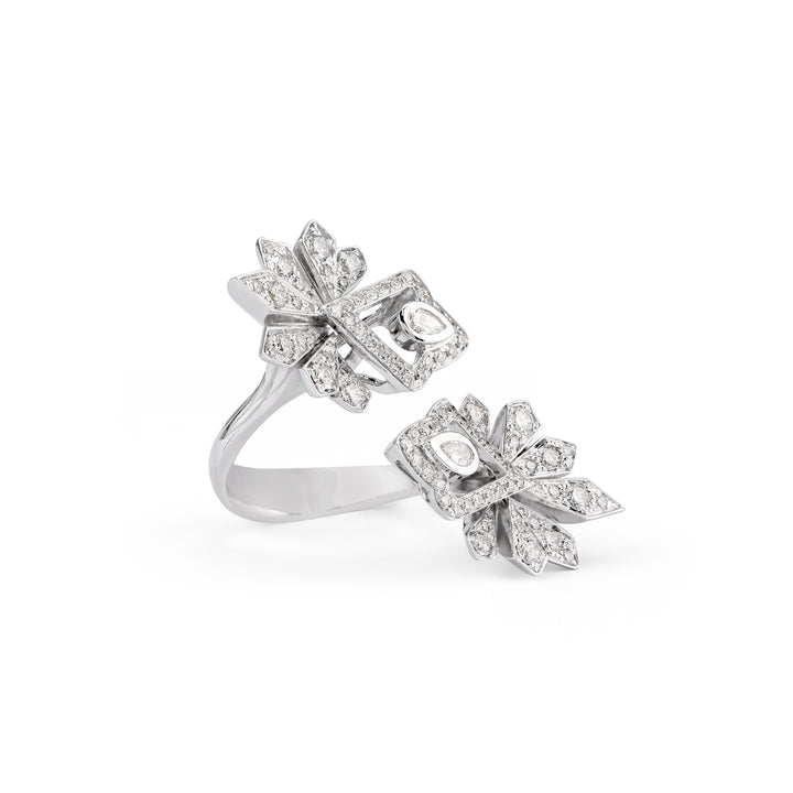 VISTA Between the finger white gold diamond ring