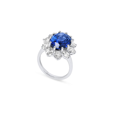 Classic Blue Sapphire Diamond Ring