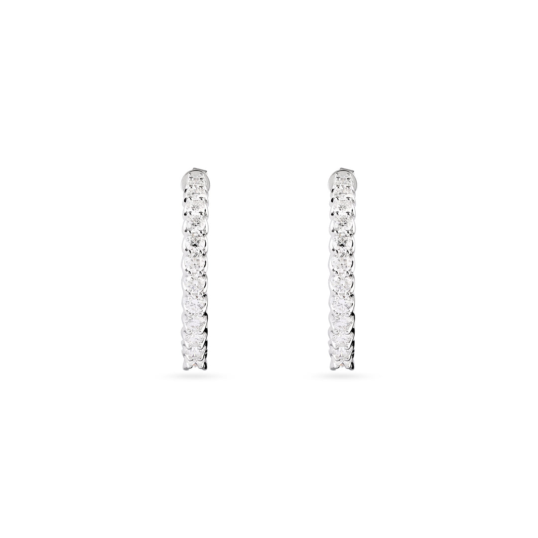 SB Classic White gold diamond hoop earrings