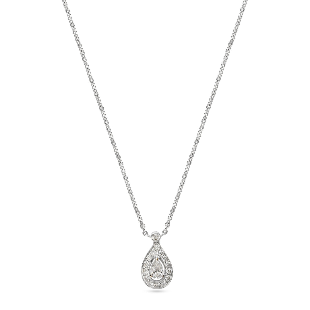 ELITE Pear dazzle White Diamond Pendant