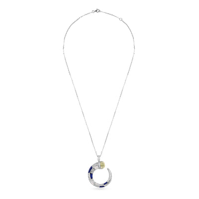 ARTISTRY White Gold diamond pendant With Natural citrine