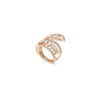 Rose Gold spiral diamond ring