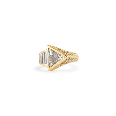 Soit Belle Triangular Buff Diamond Ring for a Stunning Look