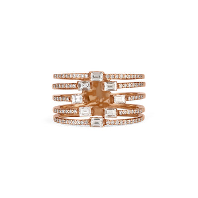 DILARA Rose Gold Open Claw Diamond Ring