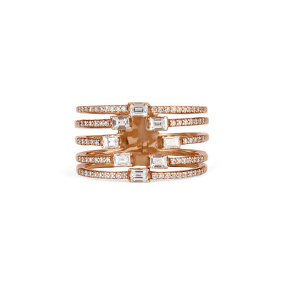 DILARA Rose Gold Open Claw Diamond Ring DILARA Rose Gold Open Claw Diamond Ring