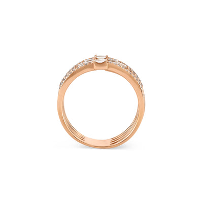 Rose Gold Open Claw Diamond Ring