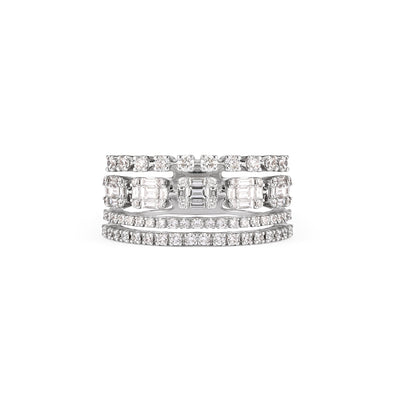 DILARA White Gold Layers diamond ring