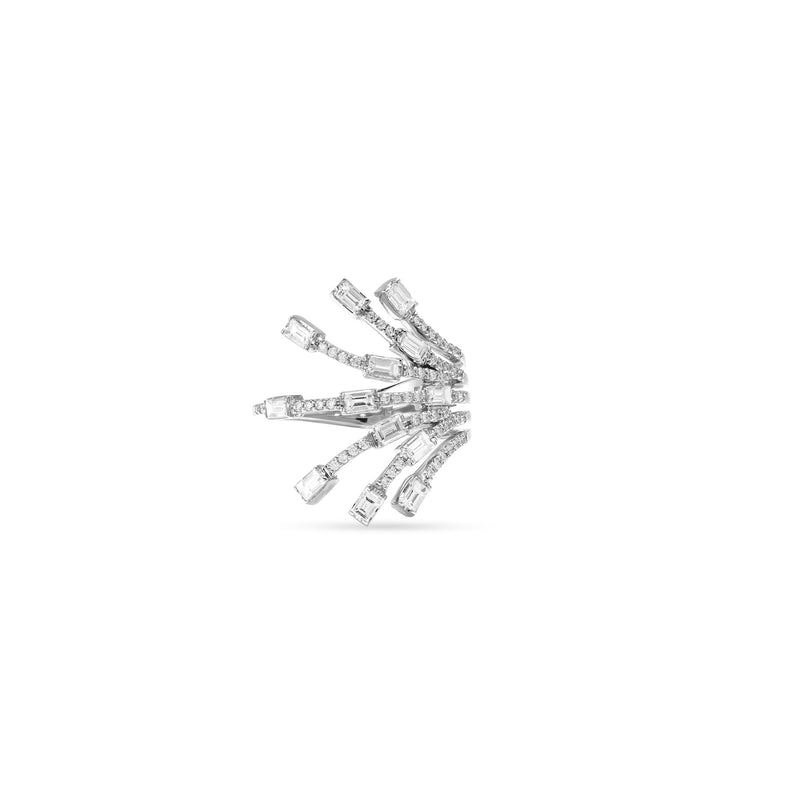DILARA white gold open flower diamond ring