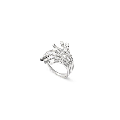 Soit Belle White Gold Open Flower Diamond Ring: Graceful Blossom of Elegance