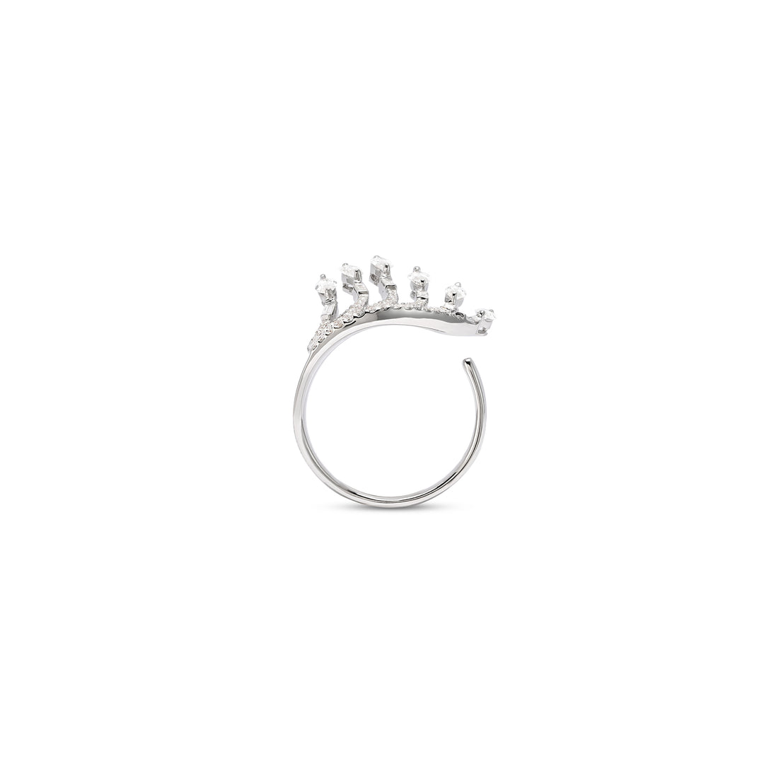 ETOILE white gold crown diamond ring