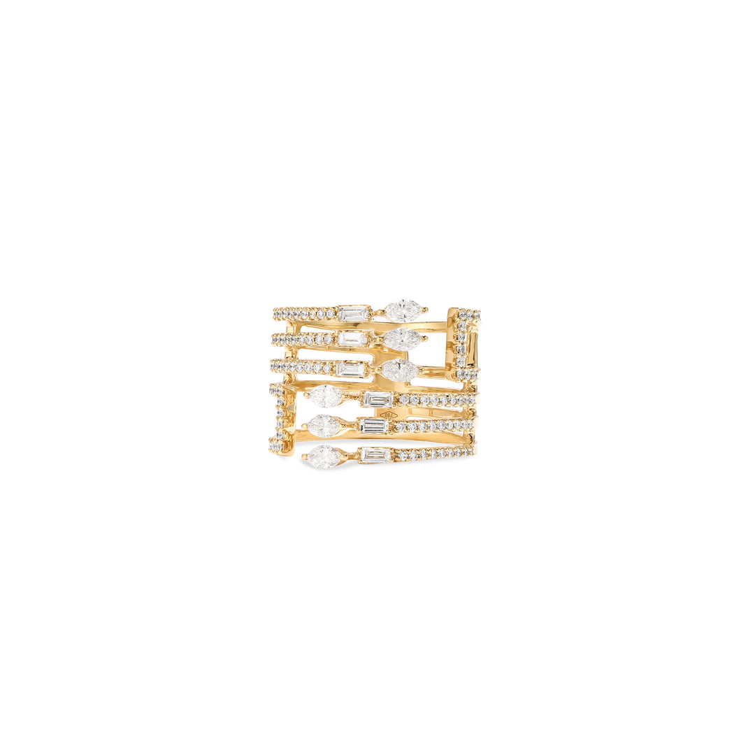 ETOILE yellow gold claw diamond ring