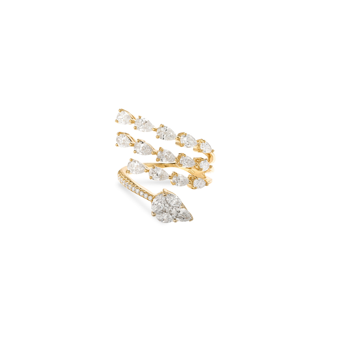 Soit Belle Yellow Gold Open Claw Diamond Ring