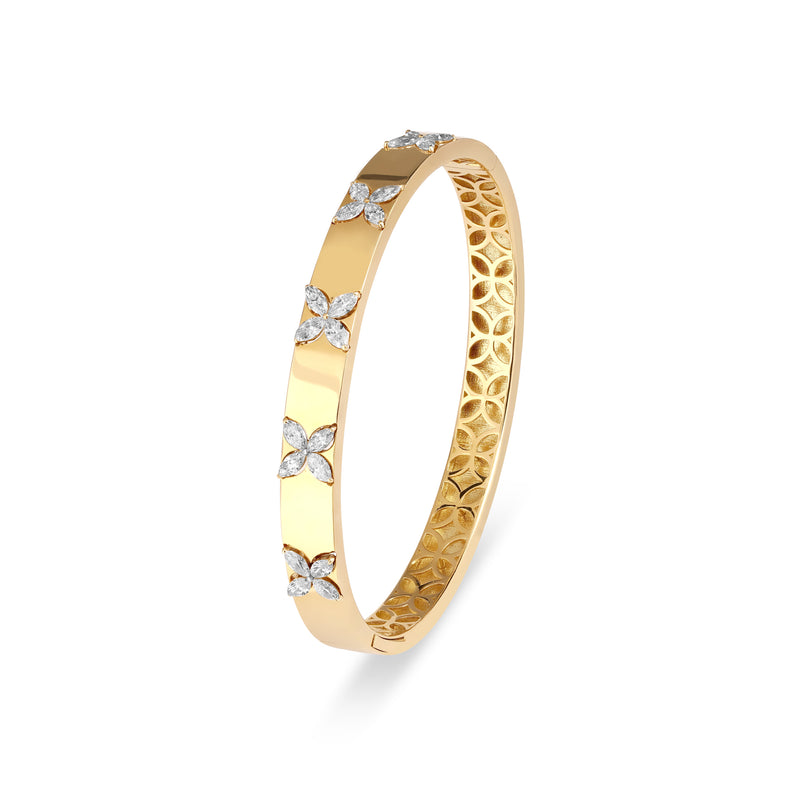 RONZA Yellow Gold Diamond Bangle