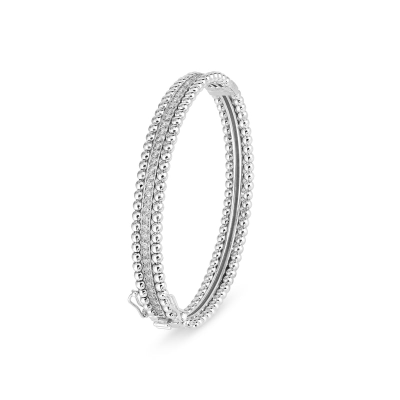 Lucien White Gold Diamond and Bubble Bangle