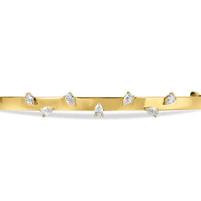 ETOILE Yellow Gold Scattered Diamond Bangle