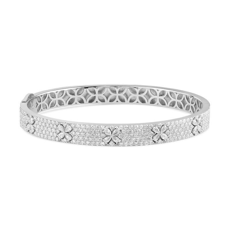 RONZA Bangle bavee with pear shape flowers diamond