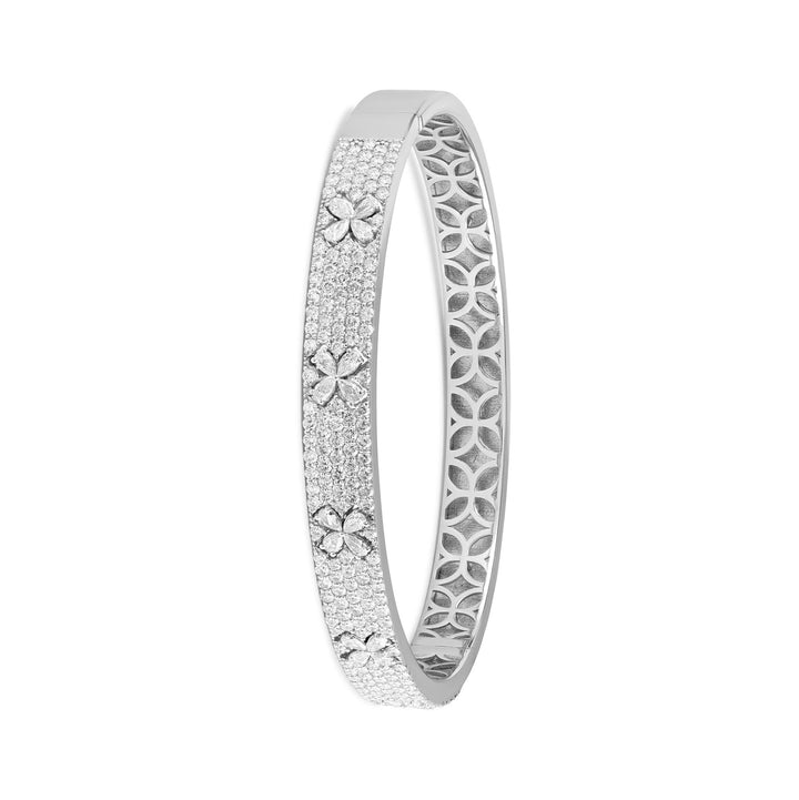 RONZA Bangle bavee with pear shape flowers diamond