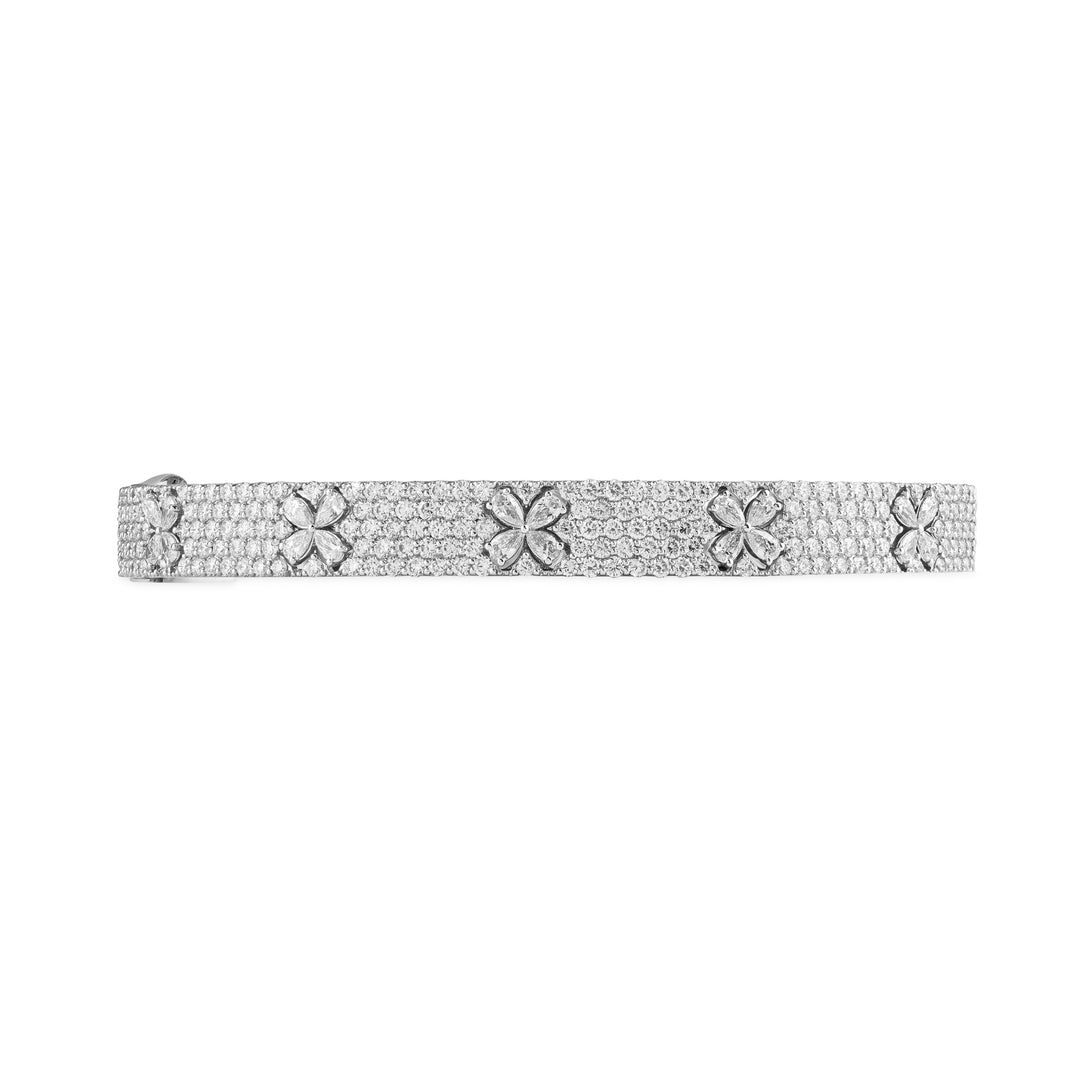 RONZA Bangle bavee with pear shape flowers diamond