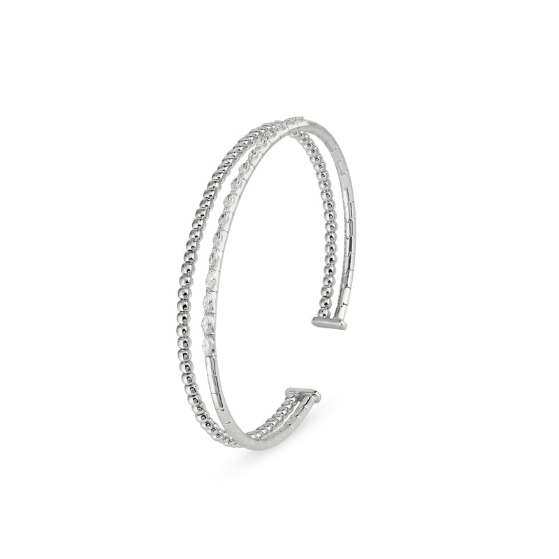 Lucien White Gold Diamond Bubble Bangle