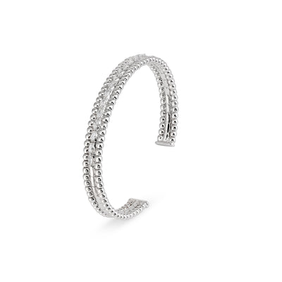 White Gold Diamond and Bubble Bangle by Soit Belle