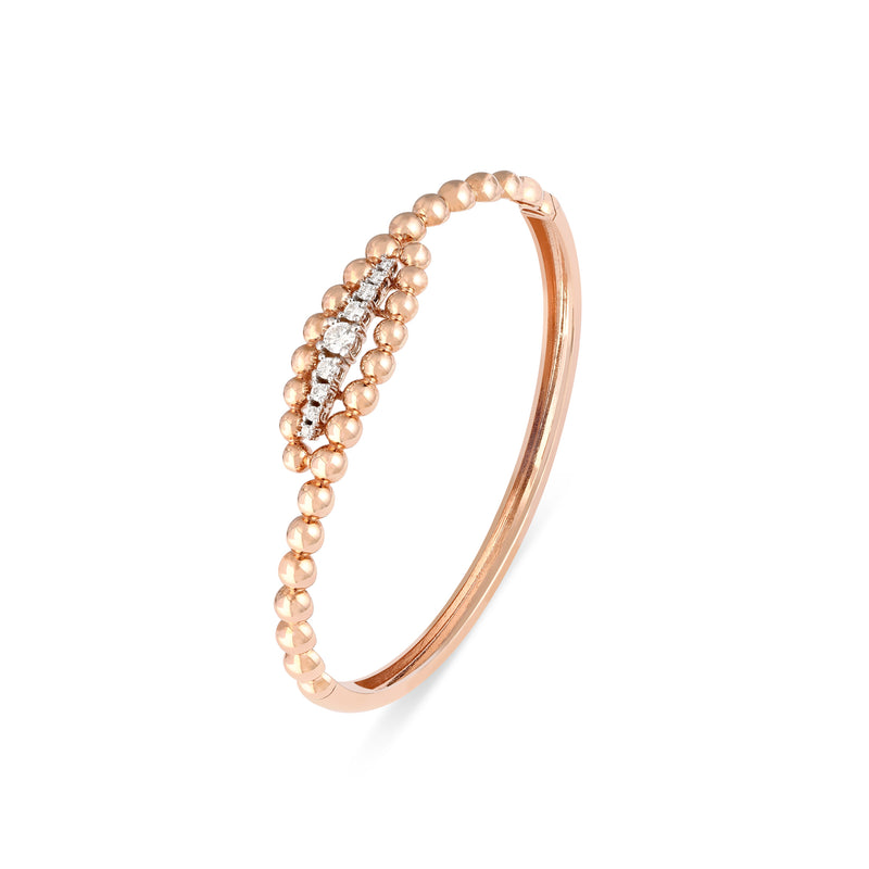 Lucien Rose Gold Twisted Diamond Bangle