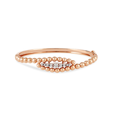 Lucien Rose Gold Twisted Diamond Bangle