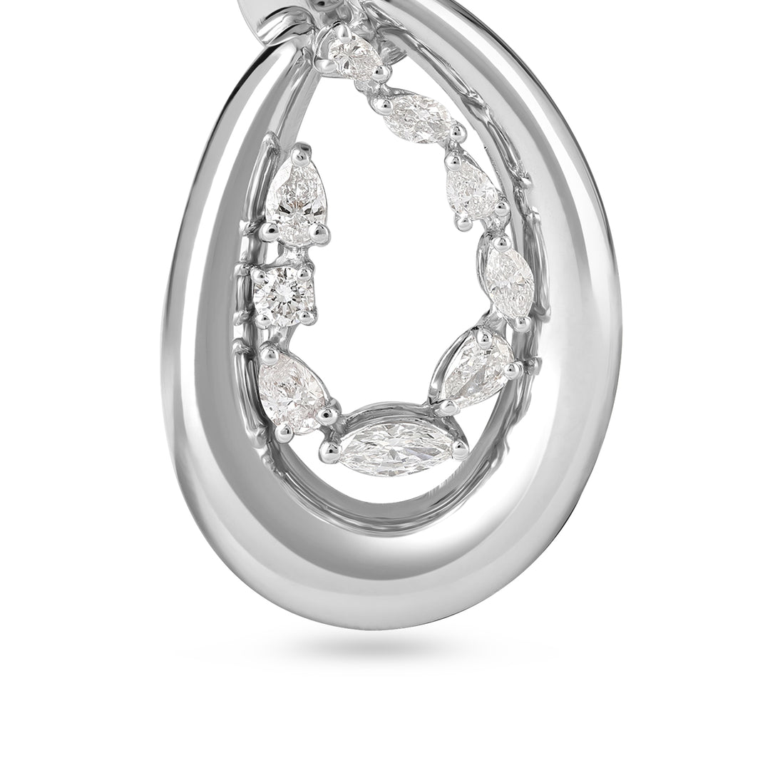 ETOILE White Gold Pear Diamond Earring