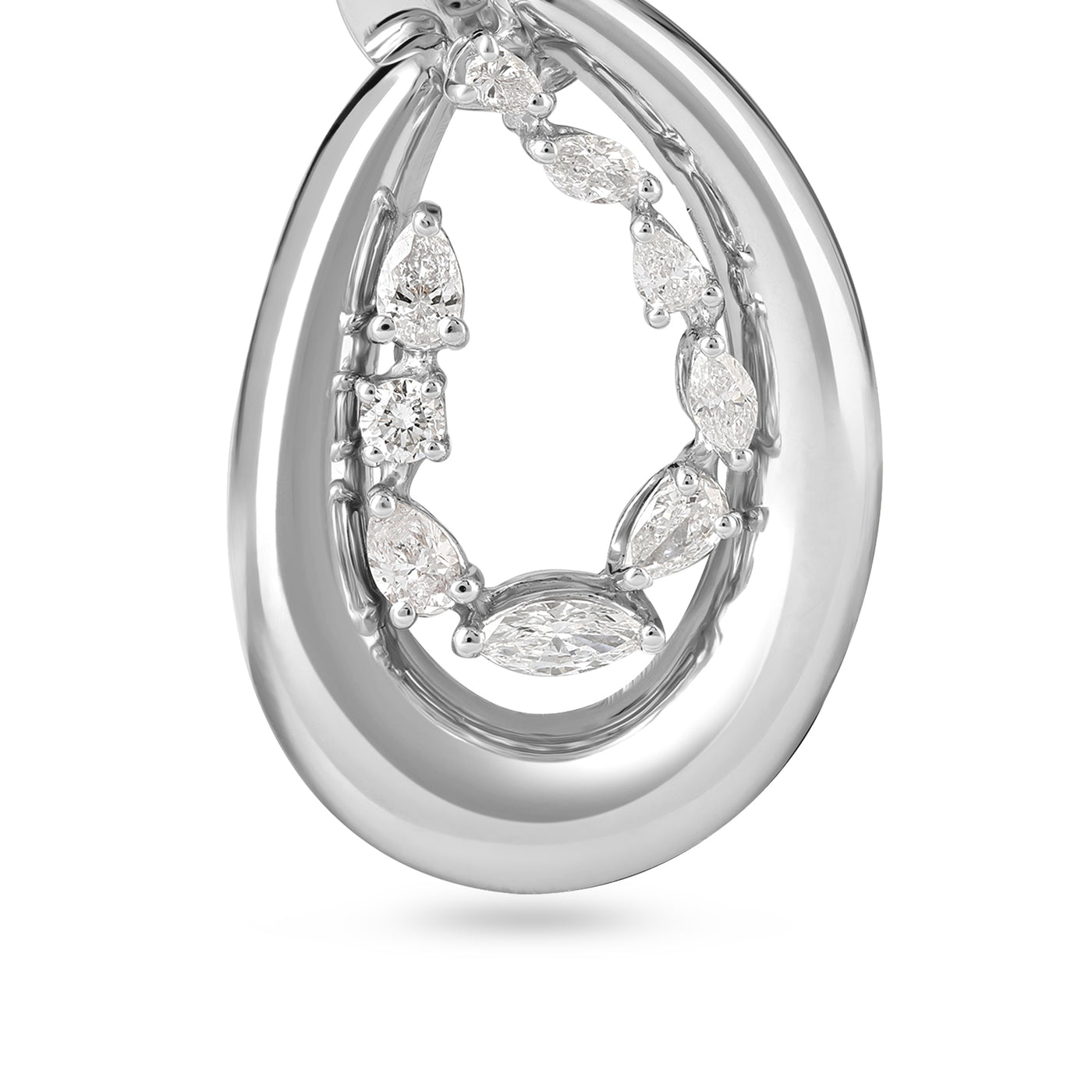 White Gold Pear Diamond Earring