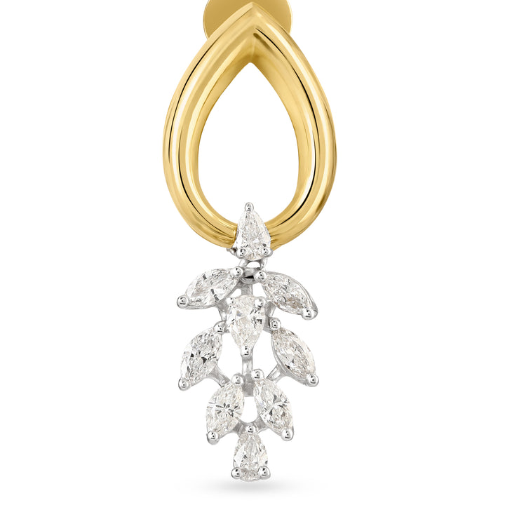 ETOILE Yellow Gold Open Flower Diamond Earring