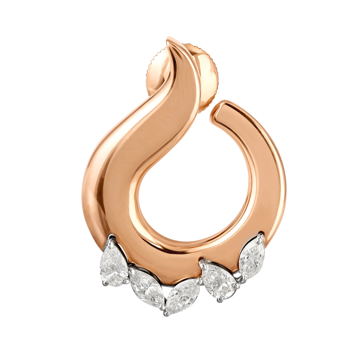 Rose Gold Teardrop Diamond Earring