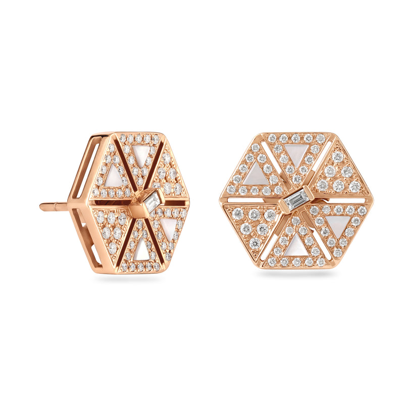 VISTA Rose Gold Cluster Diamond Earring