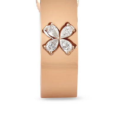 RONZA Rose Gold Floral Diamond Earring