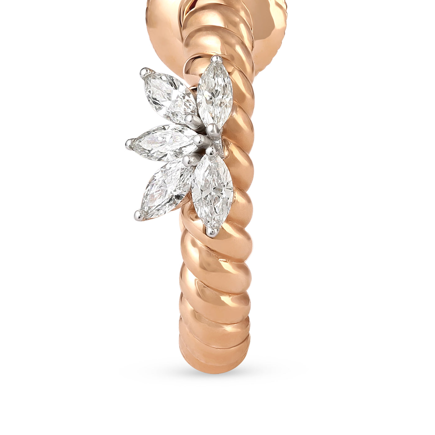 Lucien Jolie Twisted Rose Gold Diamond Earring