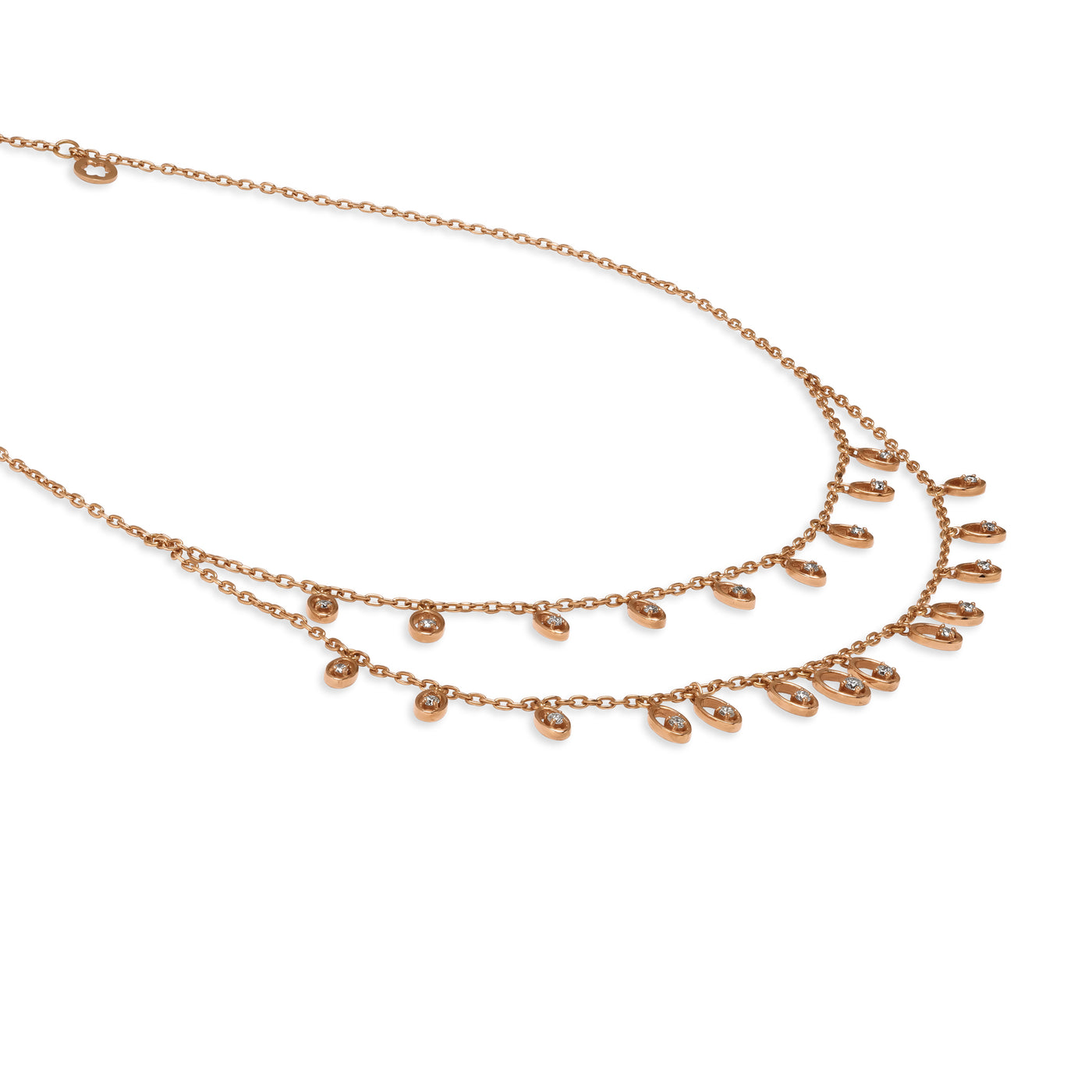 Etoile Two Layer Rose Gold Diamond Necklace