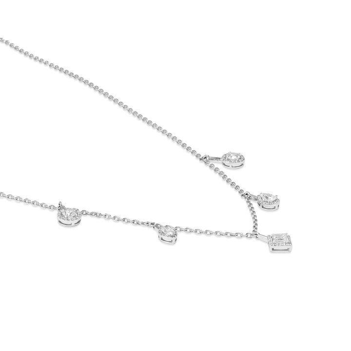 ETOILE White Gold Choker Dangling Diamonds