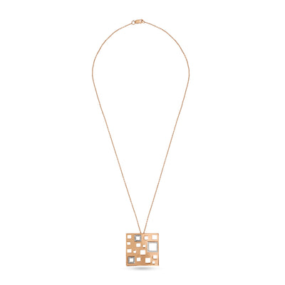Rose Gold Square Diamond Pendant