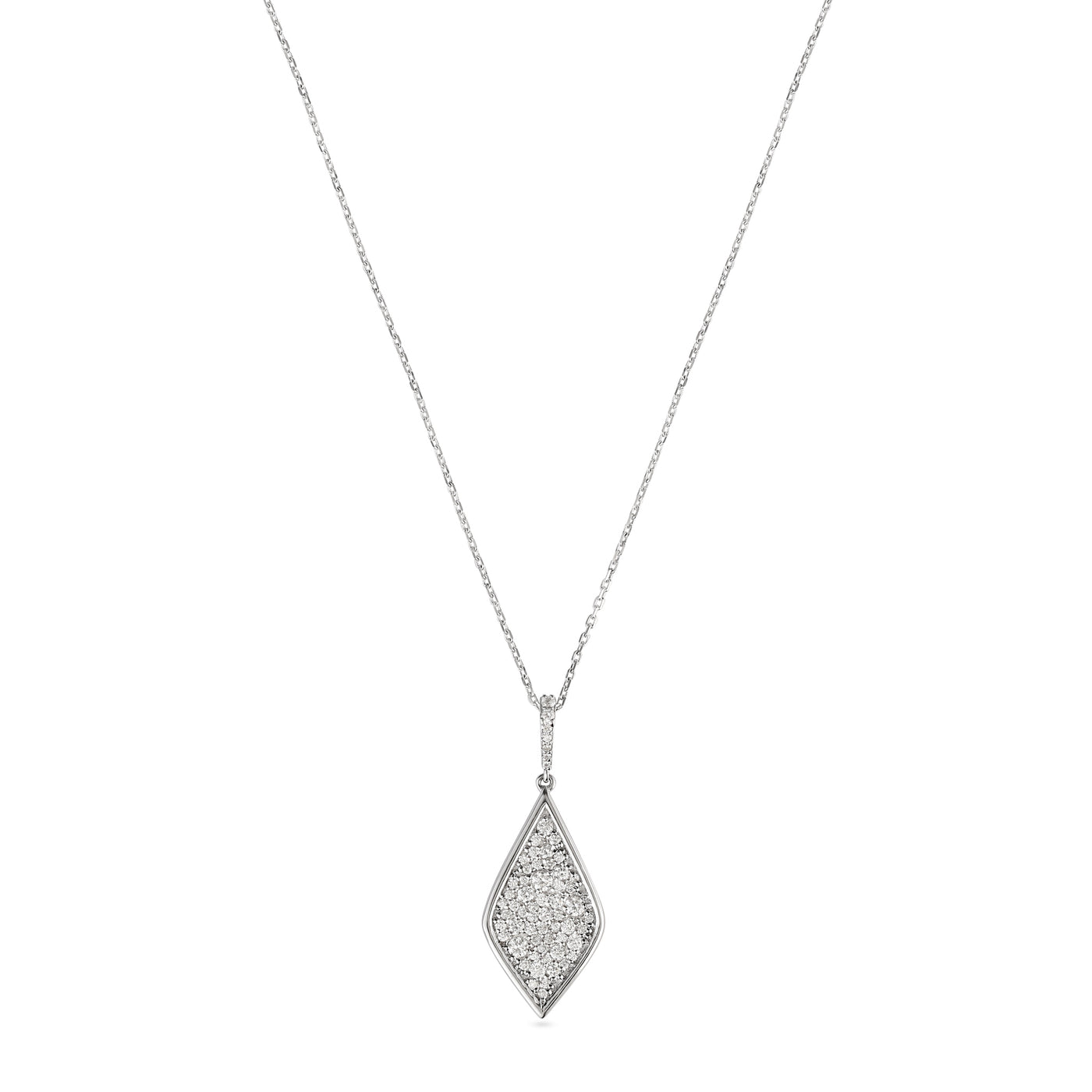 Soit Belle White Gold Kite Diamond Pendant: Modern Elegance