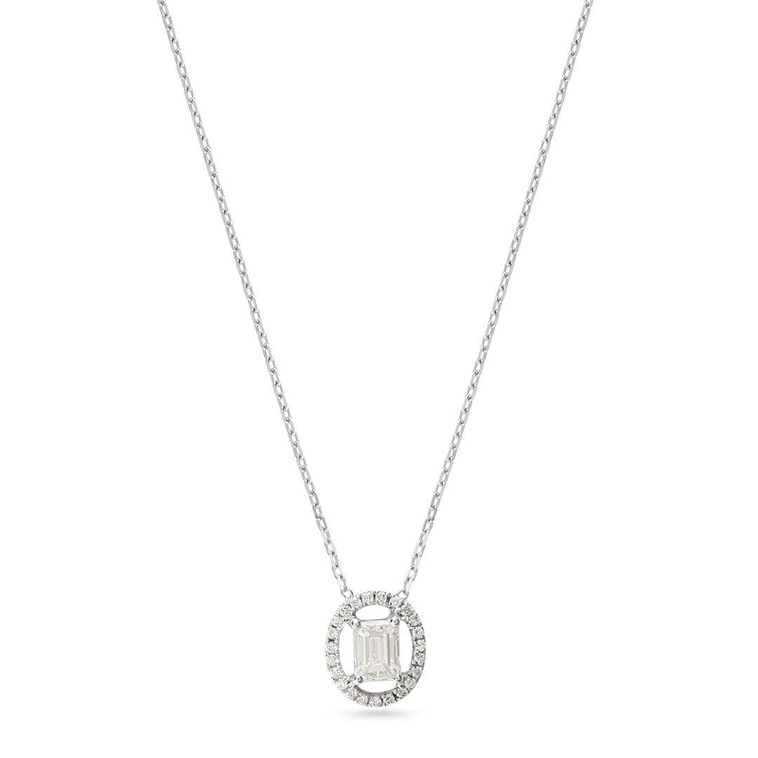ELITE Emerald Cut White Diamond Pendant