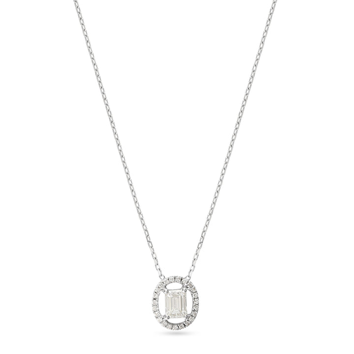 ELITE Emerald Cut White Diamond Pendant