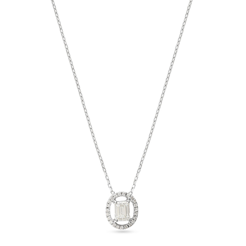 ELITE Emerald Cut White Diamond Pendant